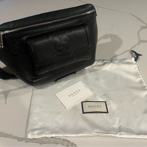 Gucci Black Embossed Leather Crossbody Bag